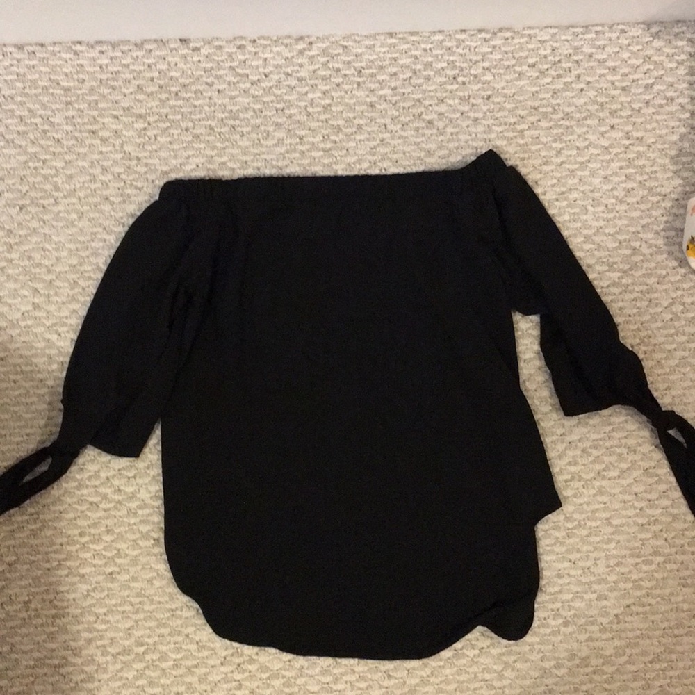 Target black off the should tie blouse